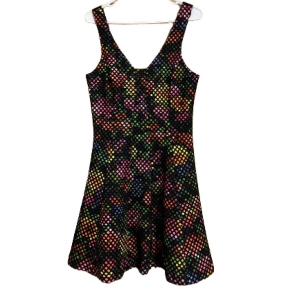 Trina Turk Black Multi Fit & Flare ‘Renita’ Floral Party/Cocktail Dress Sz-S - Picture 1 of 7